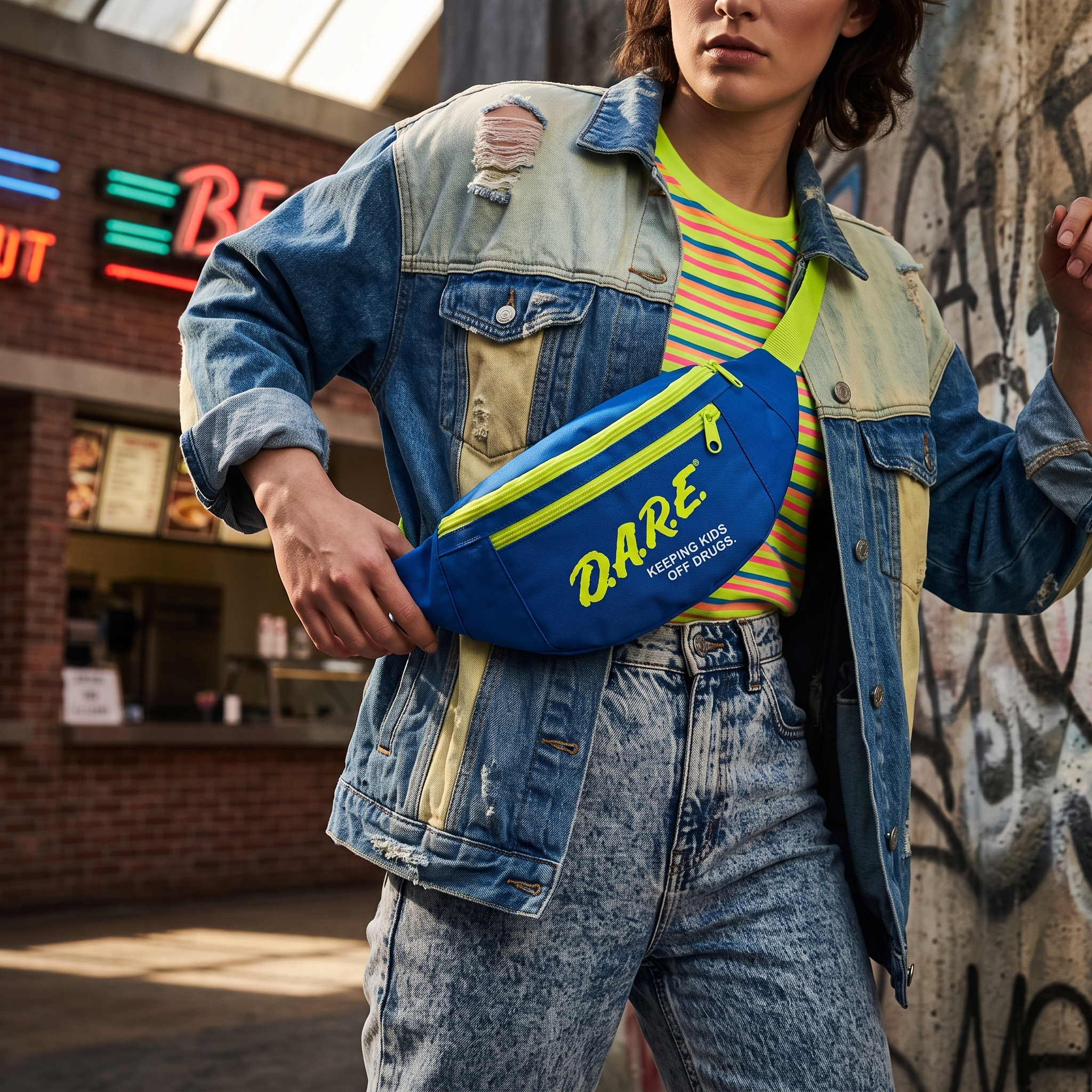 Retro 1980s-1990s D.A.R.E. Logo Fanny Pack (3 Color Options)