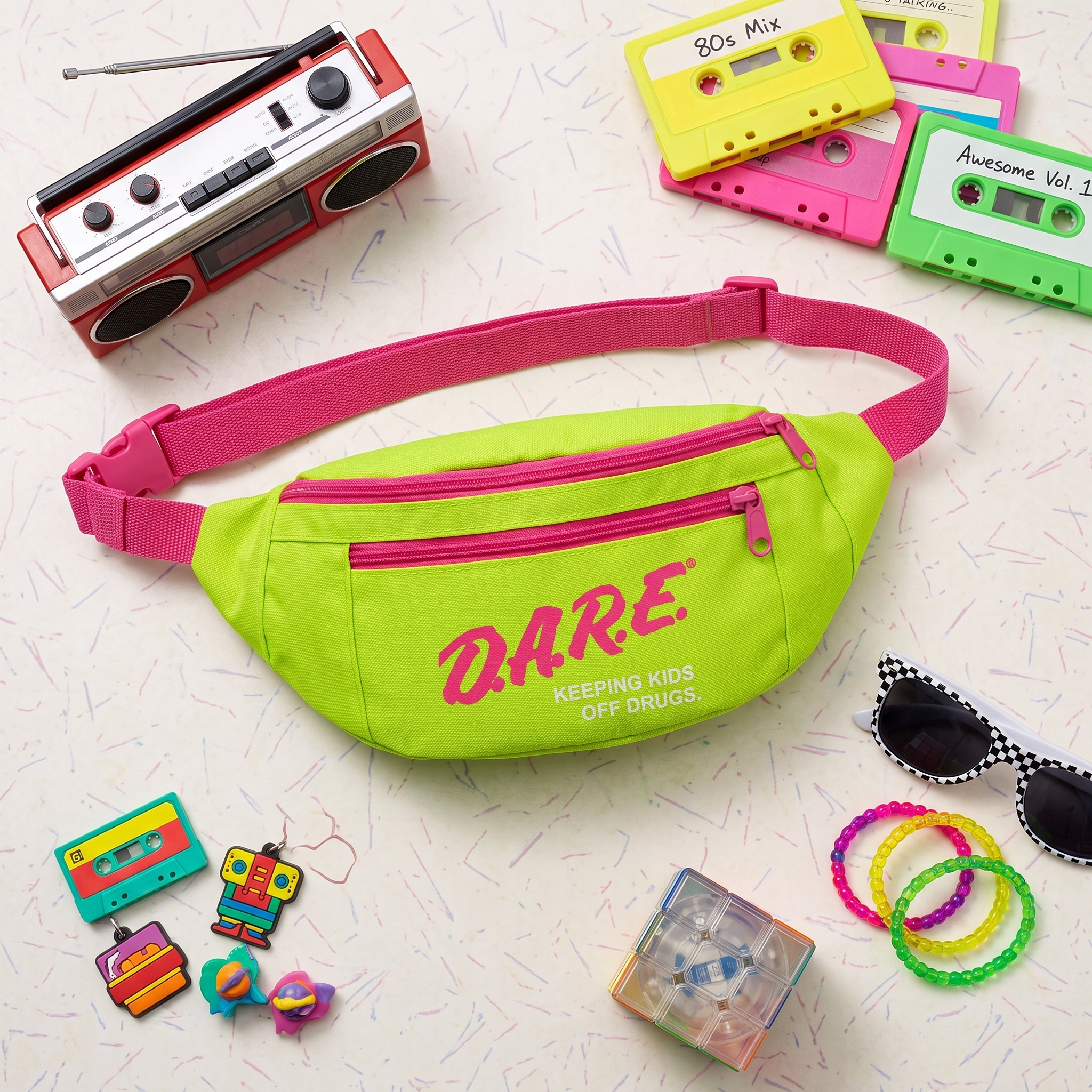 Retro 1980s-1990s D.A.R.E. Logo Fanny Pack (3 Color Options)