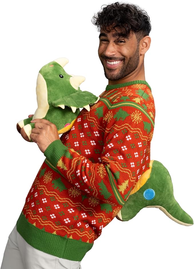 3D Dinosaur Triceritops Detacheable Stuffed Animal Funny Knitted - TVStoreOnline