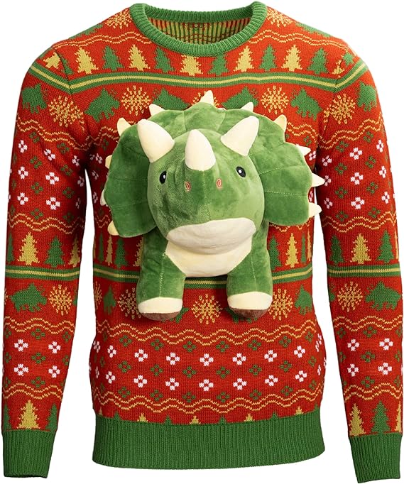 3D Dinosaur Triceritops Detacheable Stuffed Animal Funny Knitted - TVStoreOnline