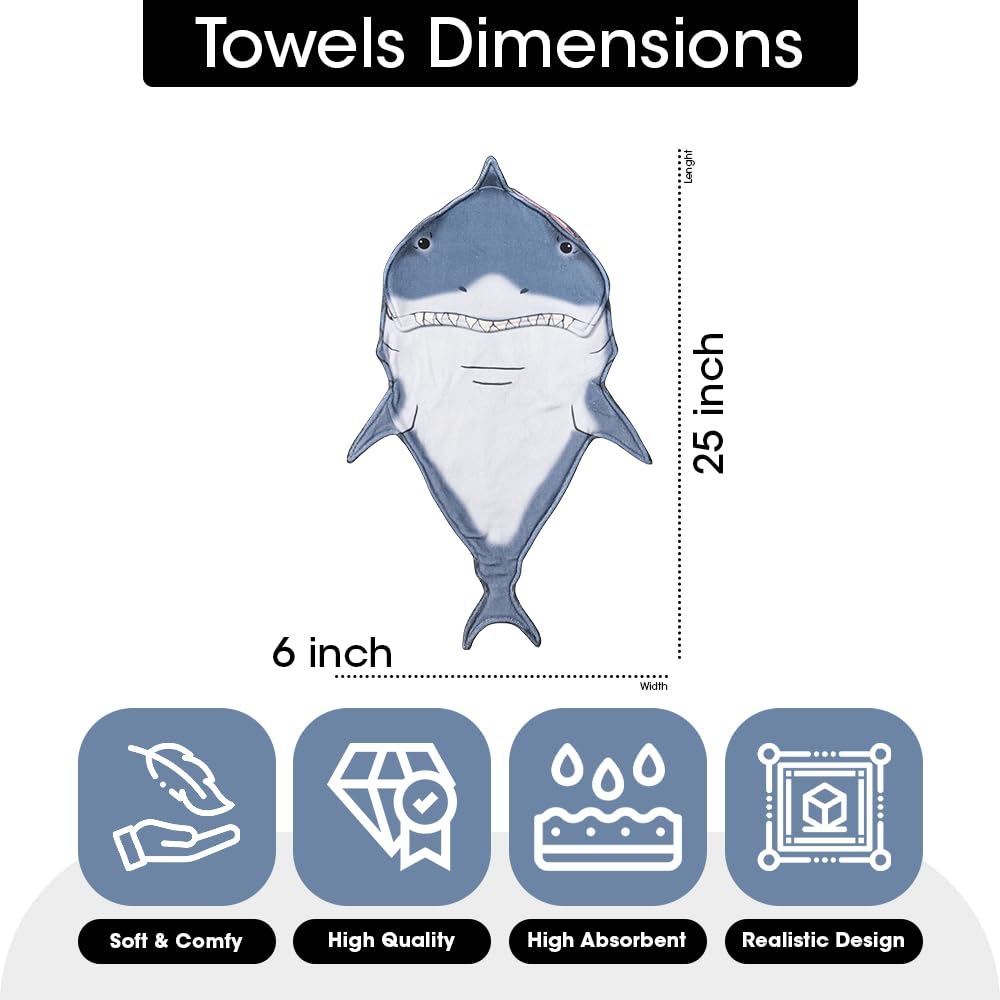 Animal Funny Themed Hanging Hand Towels for Bathroom & Kitchen – Soft Decorative Face Washcloths with 10 Cute Designs