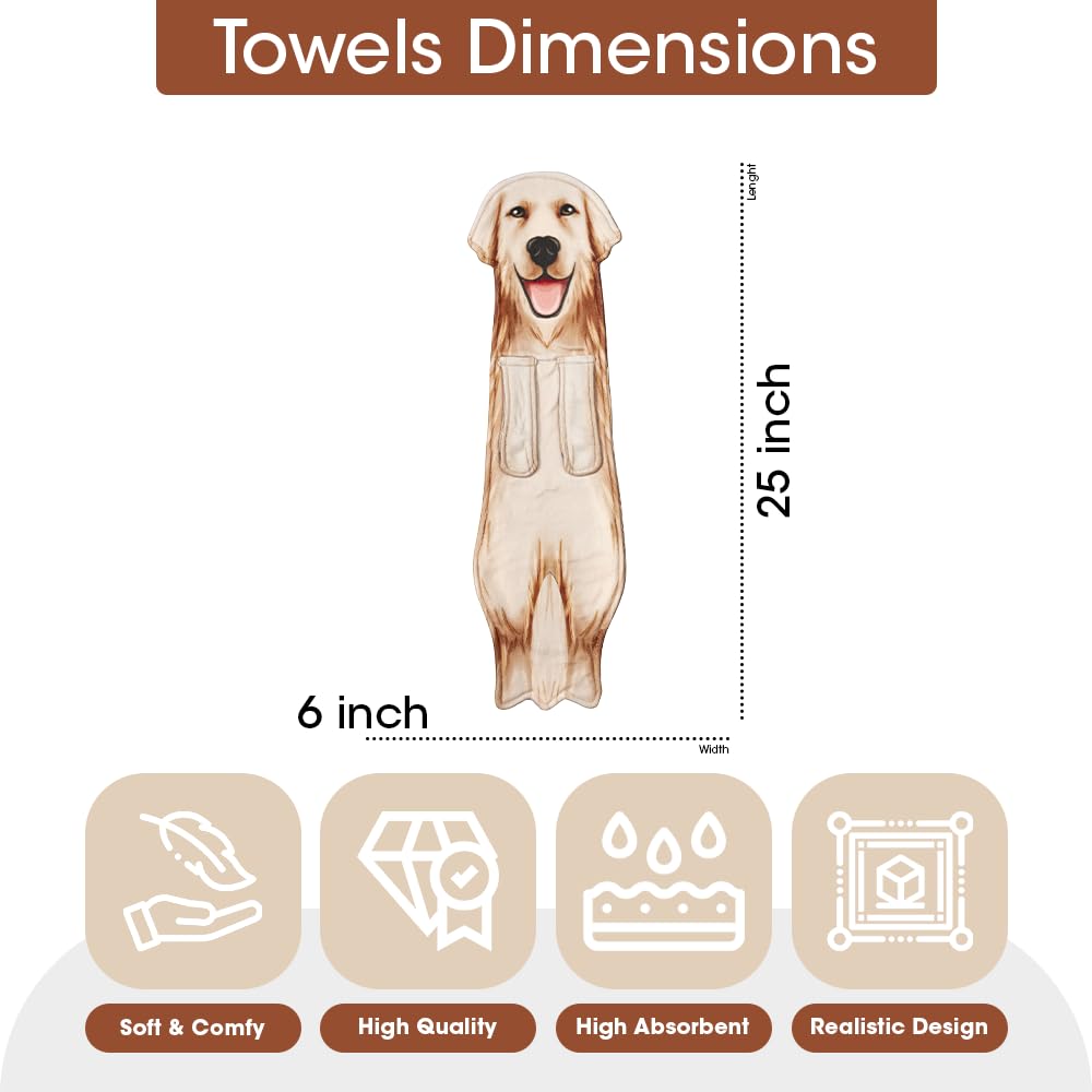 Animal Funny Themed Hanging Hand Towels for Bathroom & Kitchen – Soft Decorative Face Washcloths with 10 Cute Designs