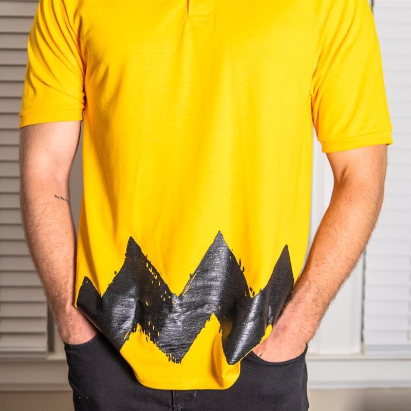 Charlie Yellow Polo Button Up Adult Unisex Halloween Cosplay Costume T