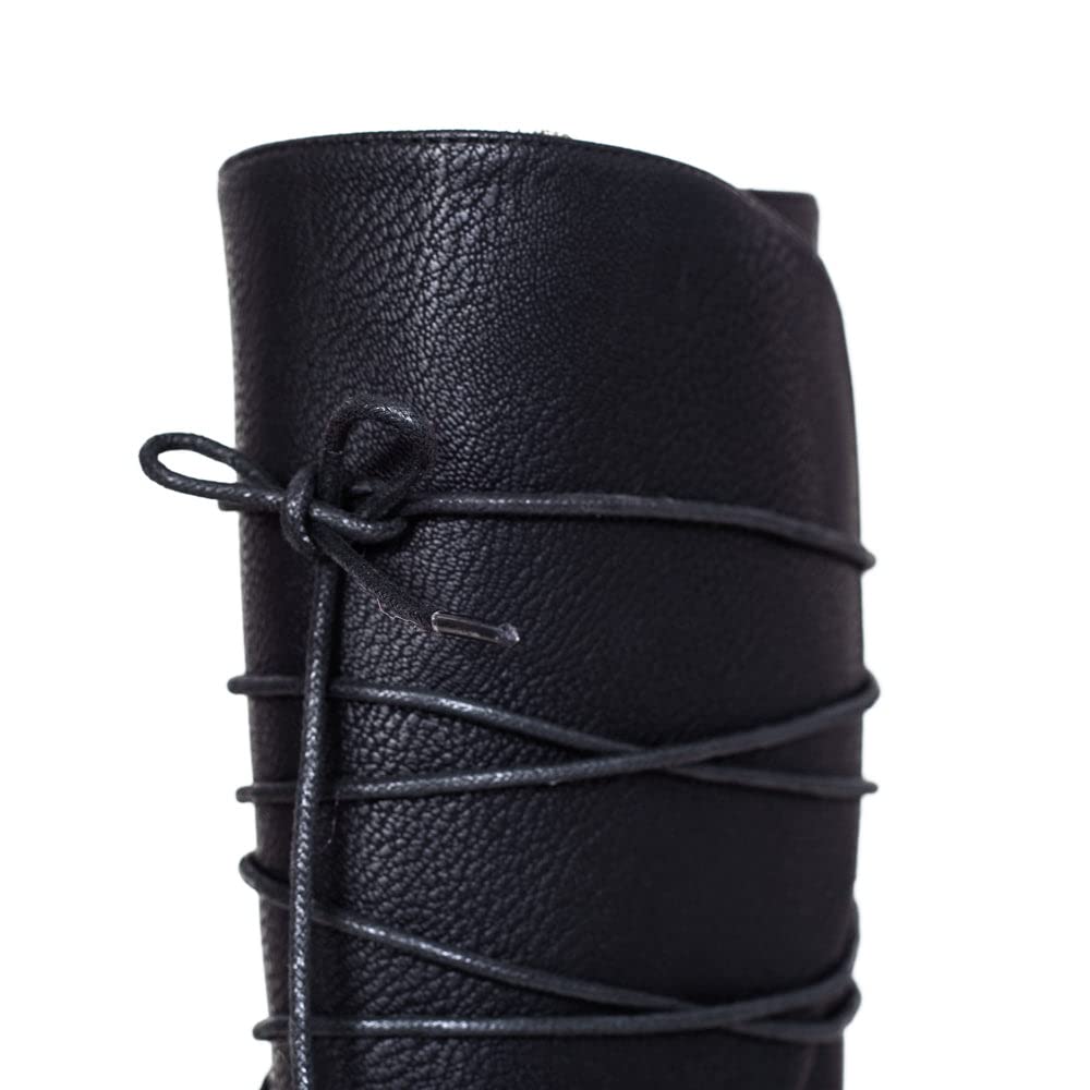 Renaissance Knight DND LARPer Halloween Cosplay Costume Black Boots