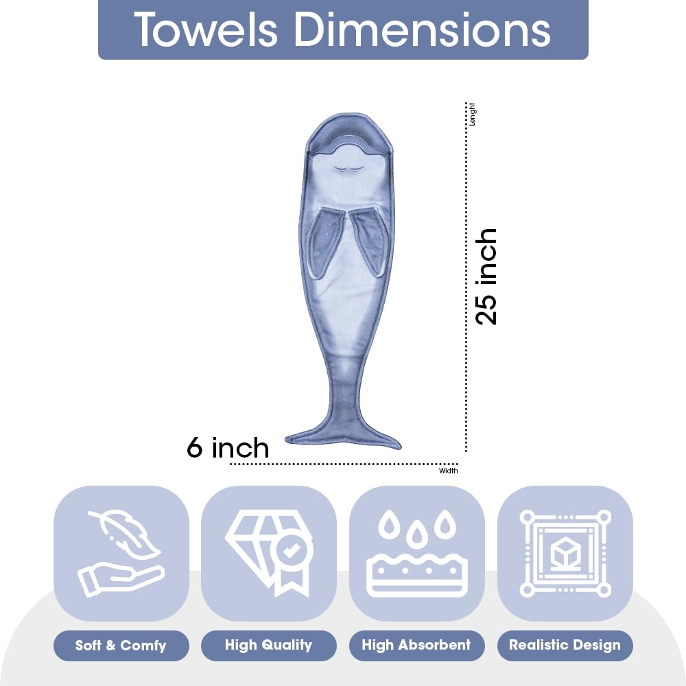 Animal Funny Themed Hanging Hand Towels for Bathroom & Kitchen – Soft Decorative Face Washcloths with 10 Cute Designs