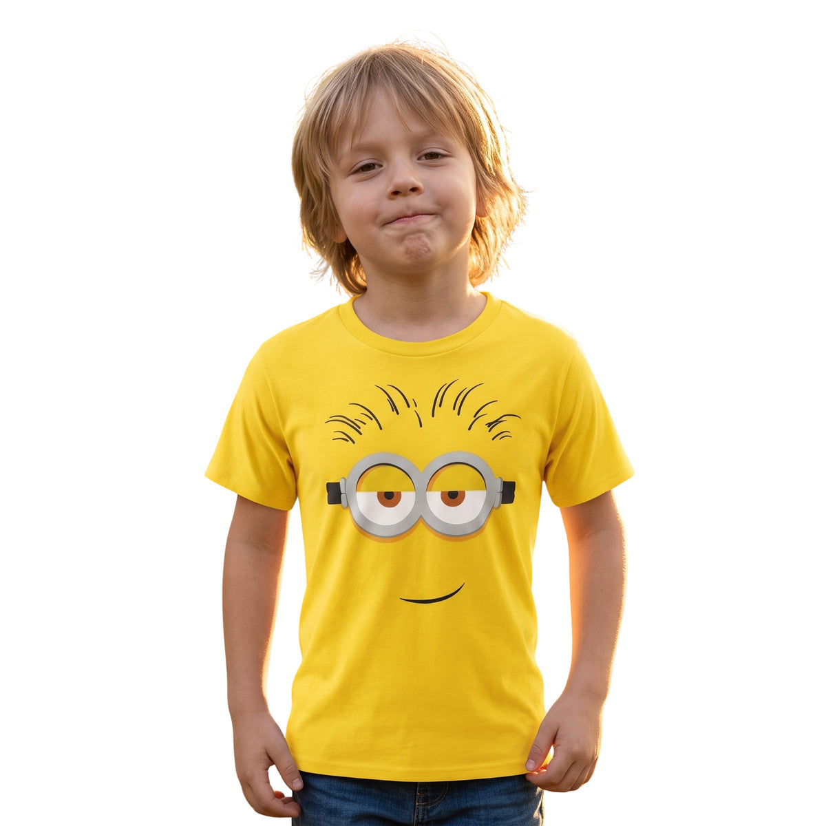 Kids Youth Minions Big Face Halloween Cosplay Costume T-Shirt