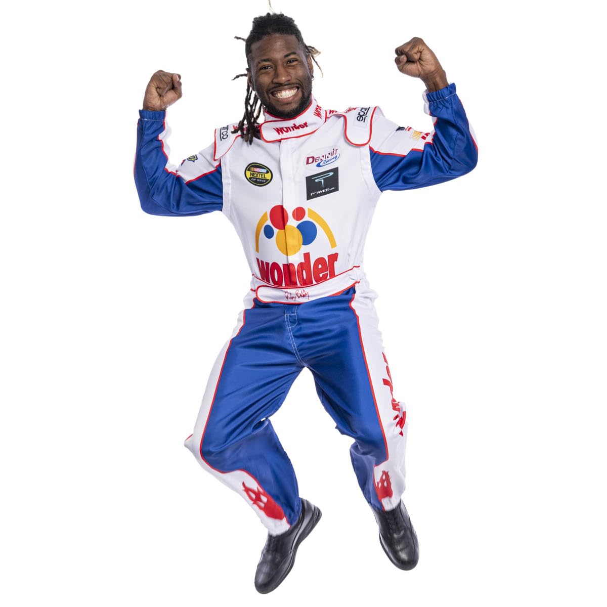 WonderBread Jumpsuit: Ricky Bobby Race Driver Costume Mashup (No Embroidery) for Adult Halloween Cosplay