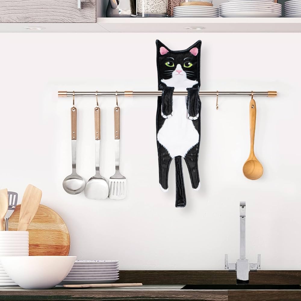 Animal Funny Themed Hanging Hand Towels for Bathroom & Kitchen – Soft Decorative Face Washcloths with 10 Cute Designs