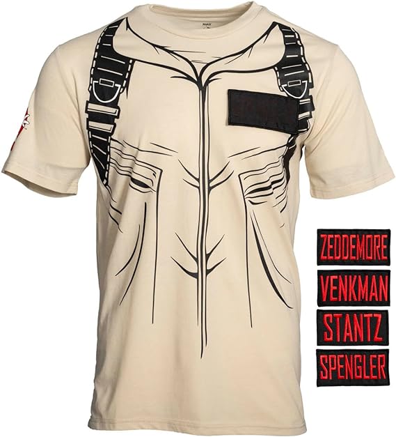 Ghostbusters Costume T-Shirt with Four Interchangeable Name Patches