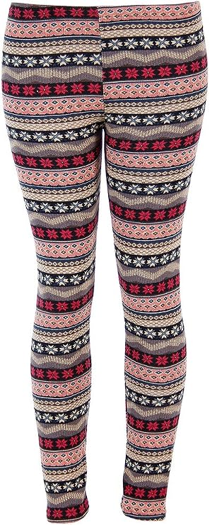 Ugly REINDEER SNOWFLAKES Pattern BLACK WHITE Christmas Leggings