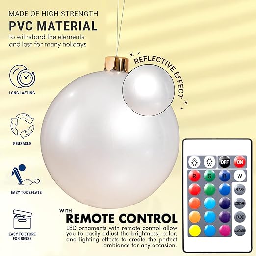 Inflatbale Oversized Ornaments Balls Outdoor Indoor Light up LED