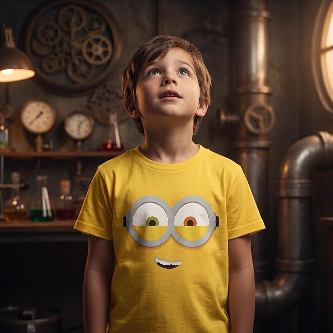 Kids Youth Minions Big Face Halloween Cosplay Costume T-Shirt