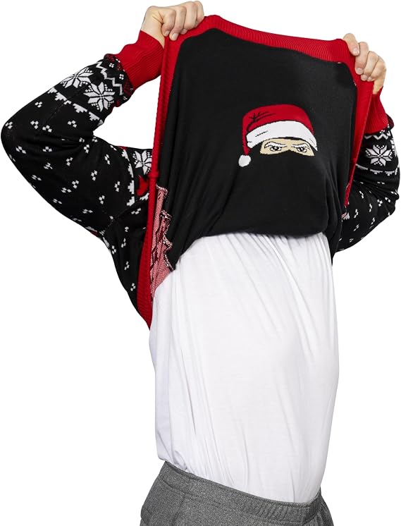 Ask Me About My Ninja Funny Flip Costume Adult Ugly Christmas Sweater