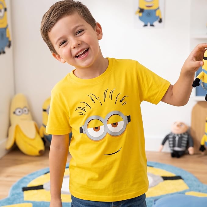 Kids Youth Minions Big Face Halloween Cosplay Costume T-Shirt