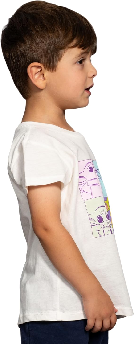 Baby Yoda Grogu The Child Squares Short Sleeve T-Shirt Tee