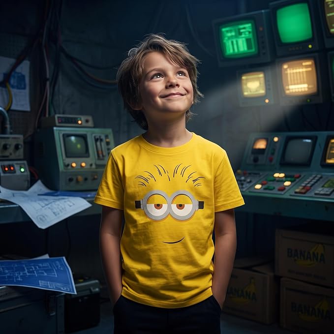 Kids Youth Minions Big Face Halloween Cosplay Costume T-Shirt