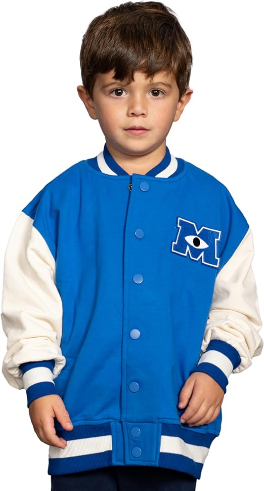 Monsters University Varsity Jacket Blue and White MU Logo Kids Costume