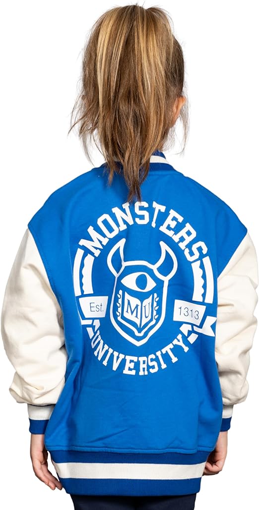 Monsters University Varsity Jacket Blue and White MU Logo Kids Costume