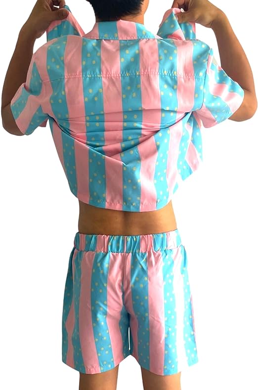 Beauty Boy 80's Dool Movie Ken Button Up Shirt and Shorts Set