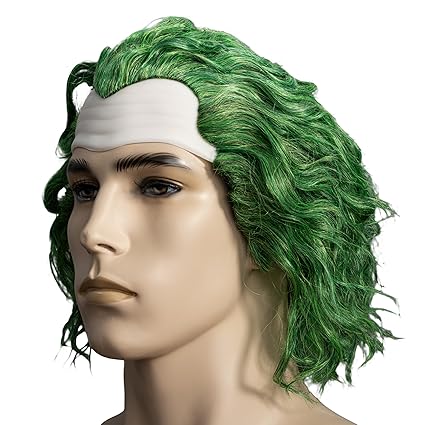 Psycho Clown Joke Villain Green Hair Wig
