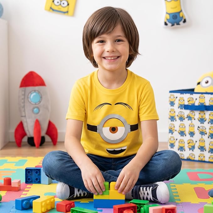 Kids Youth Minions Big Face Halloween Cosplay Costume T-Shirt