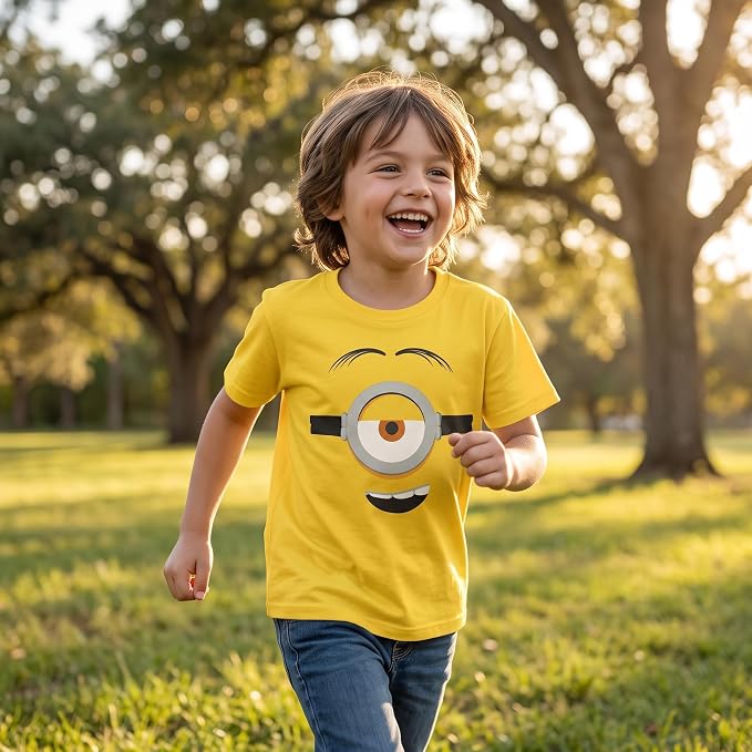 Kids Youth Minions Big Face Halloween Cosplay Costume T-Shirt