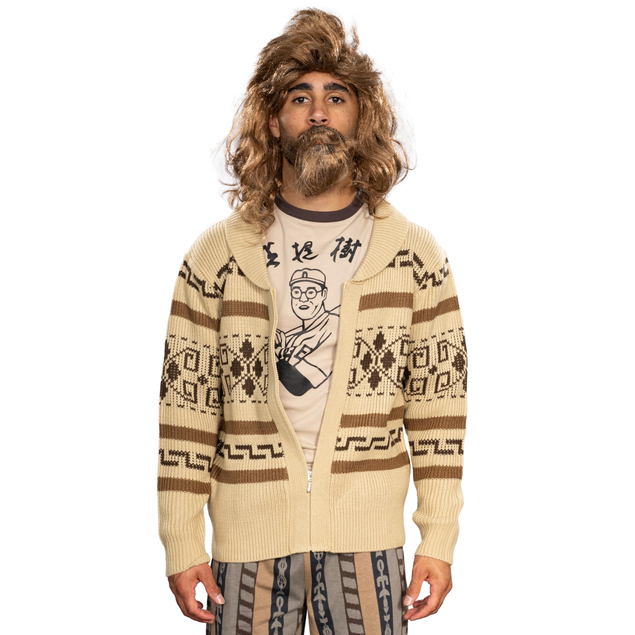 Jeffrey The Dude Zip Up Halloween Cosplay Costume Cardigan Sweater