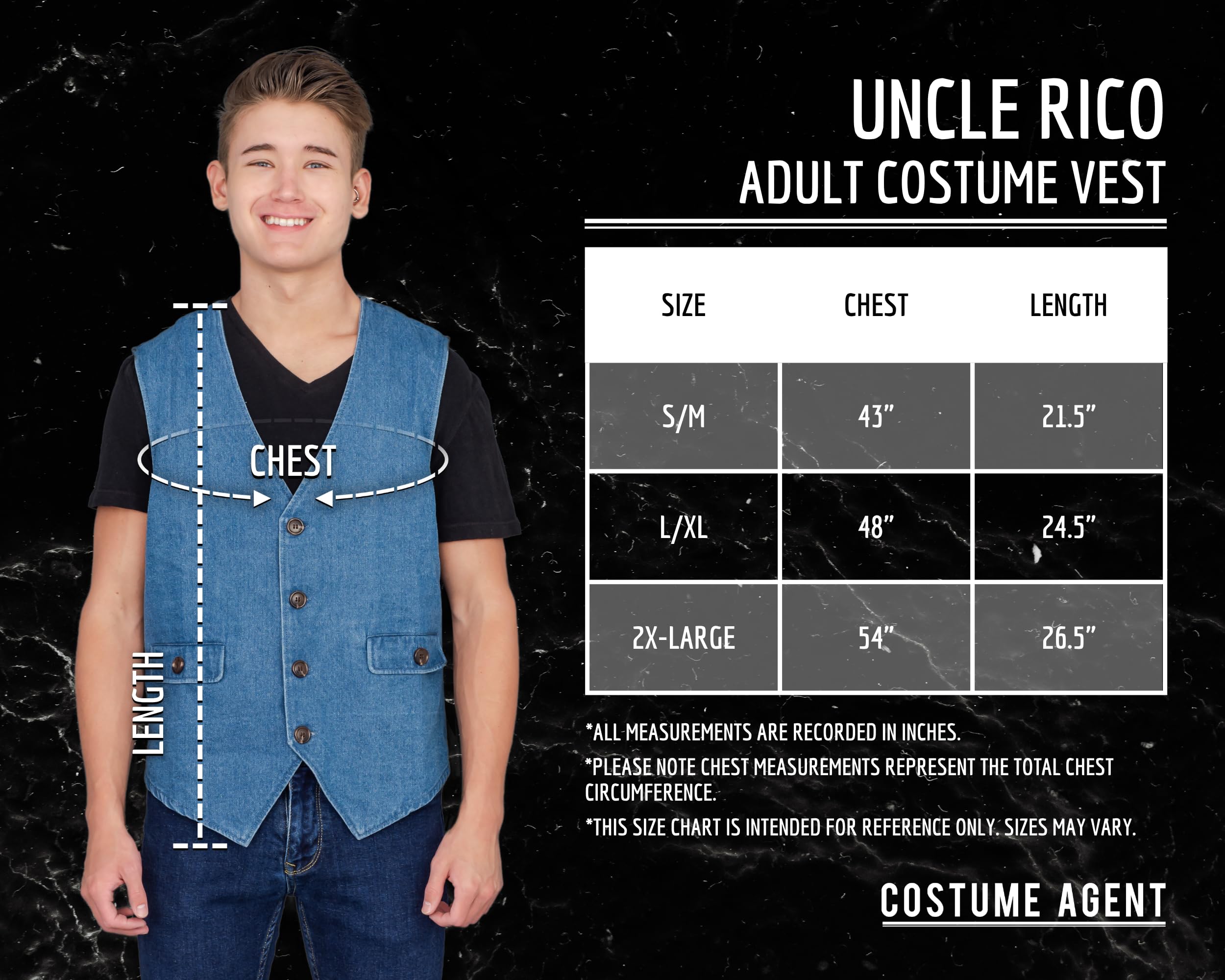 Adult Halloween Costume Uncle Rico Jeans Vest
