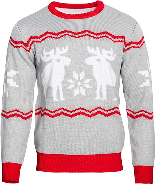 Santa Claus Snowflakes and Moose Scott Sweater