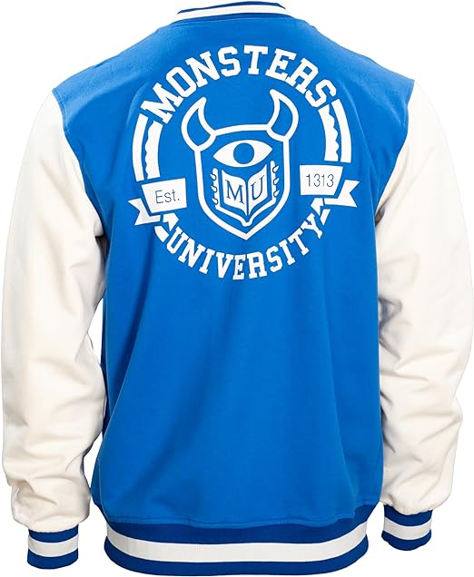 Monsters University Varsity Jacket Blue and White MU Logo Costume