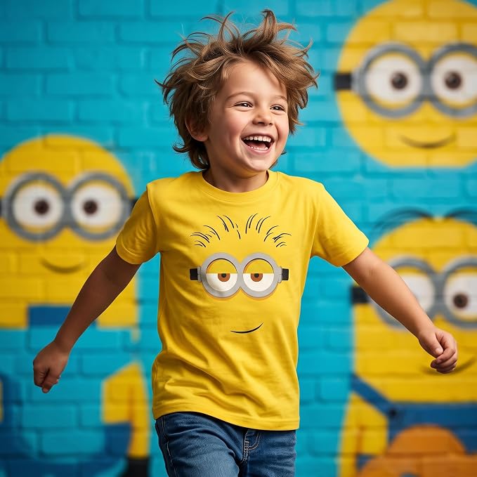 Kids Youth Minions Big Face Halloween Cosplay Costume T-Shirt