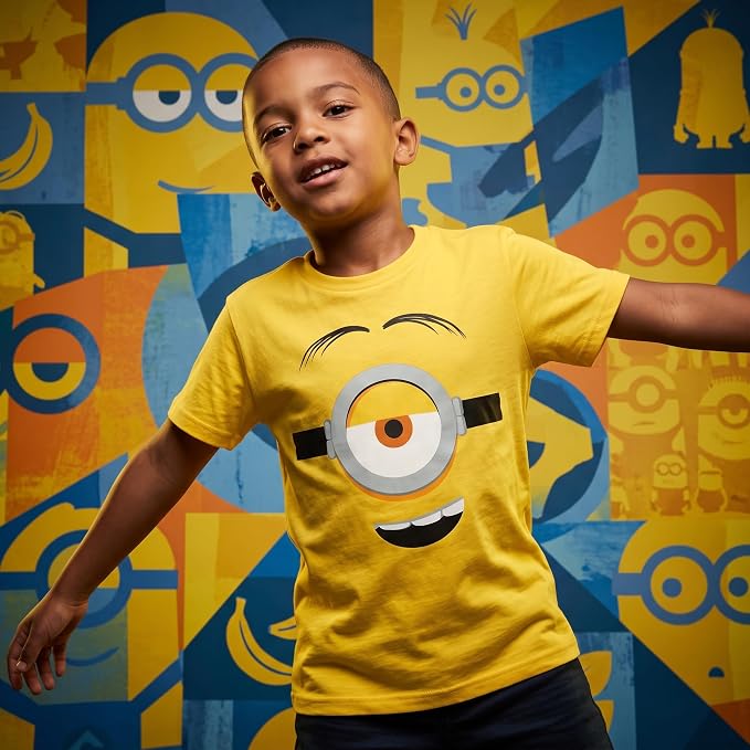 Kids Youth Minions Big Face Halloween Cosplay Costume T-Shirt