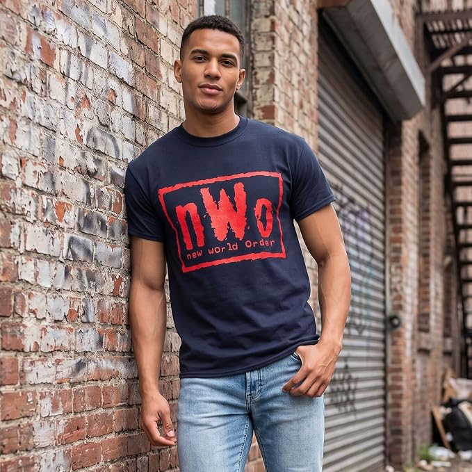 New World Order Replica Red Ink Black Halloween Cosplay Costume T-shirt