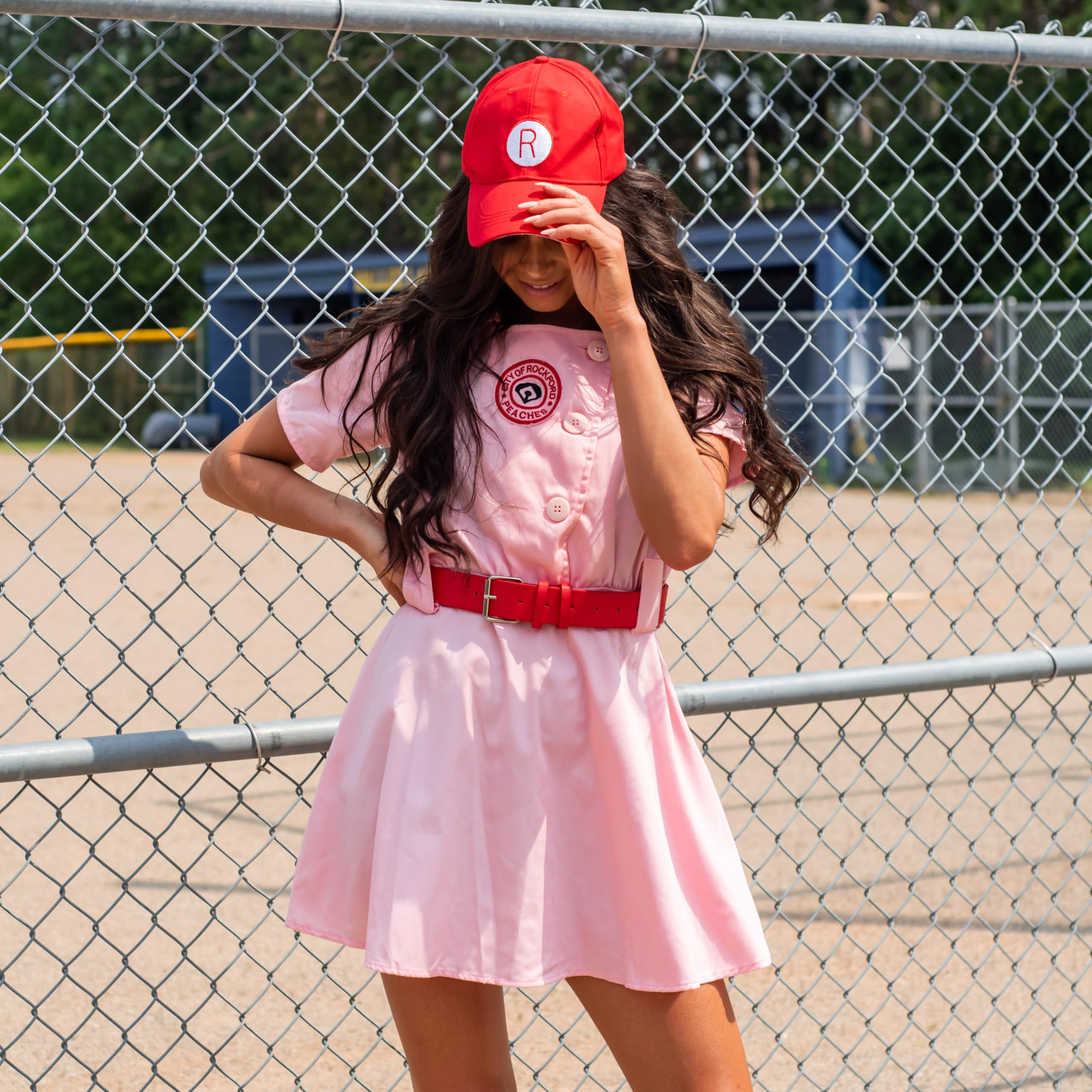 Rockford Peaches AAGPBL Pink Baseball Womens Costume Dress