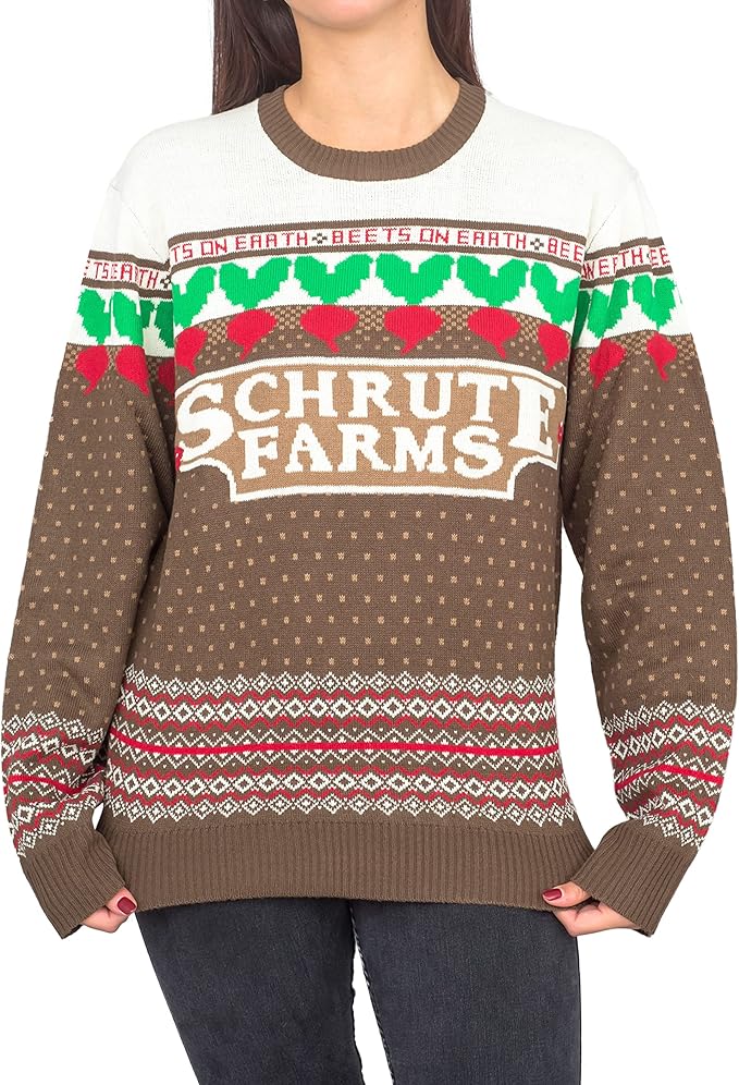 The Office TV Series Dwight Schrute Farms Beets Ugly Christmas Sweater