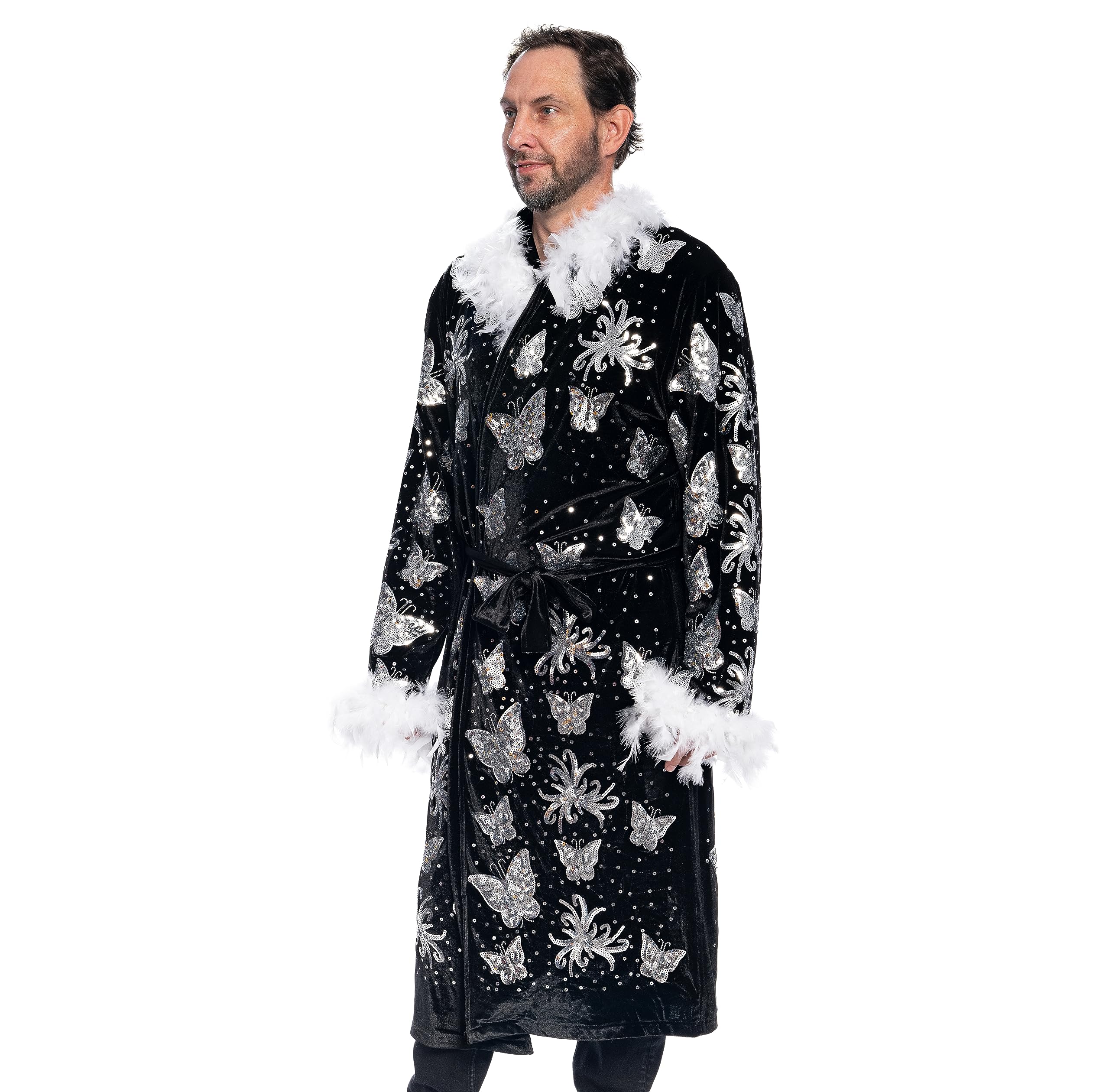 Nature Boy Flair Wrestler Deluxe Robe Halloween Costume Black