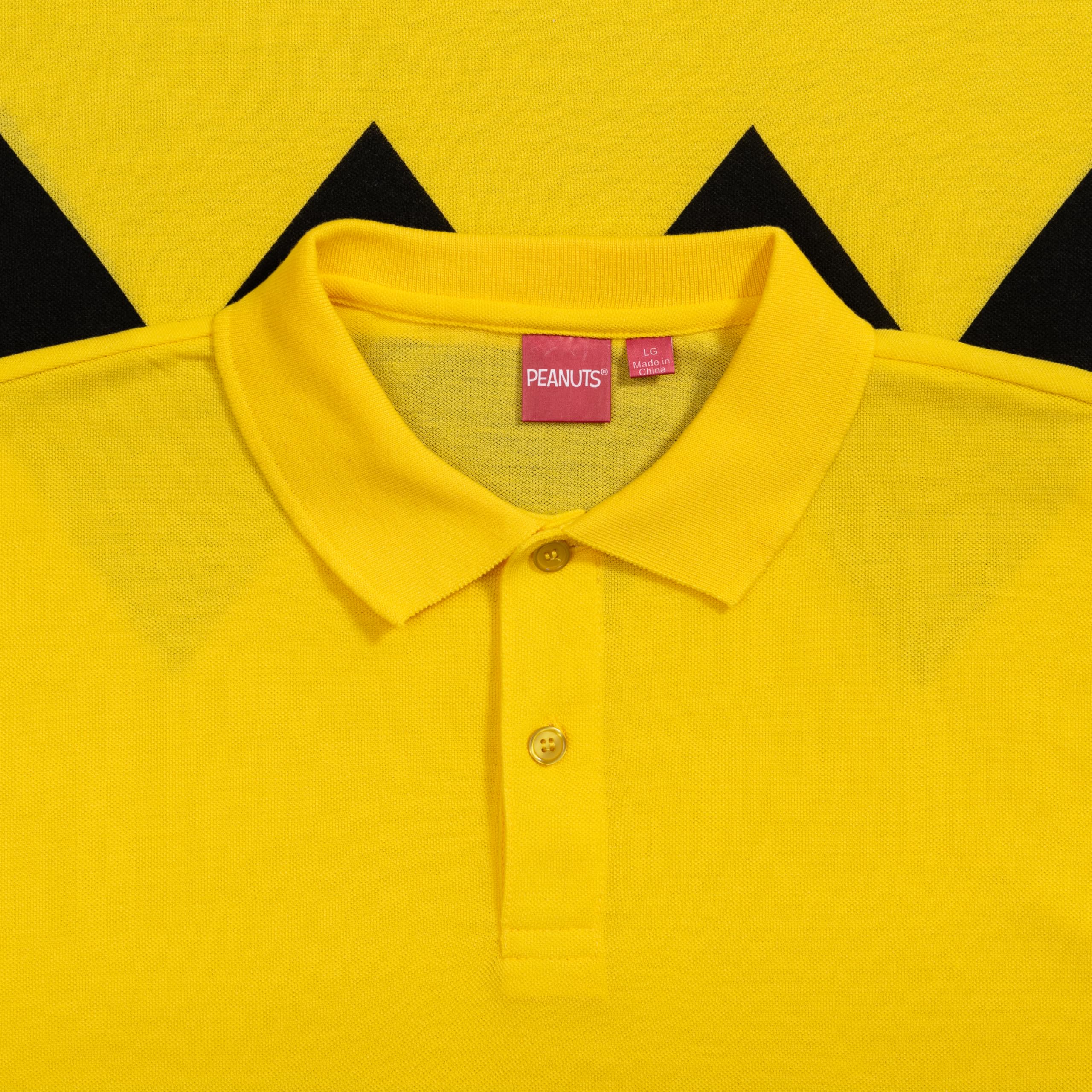 Charlie Yellow Polo Button Up Adult Unisex Halloween Cosplay Costume T-Shirt