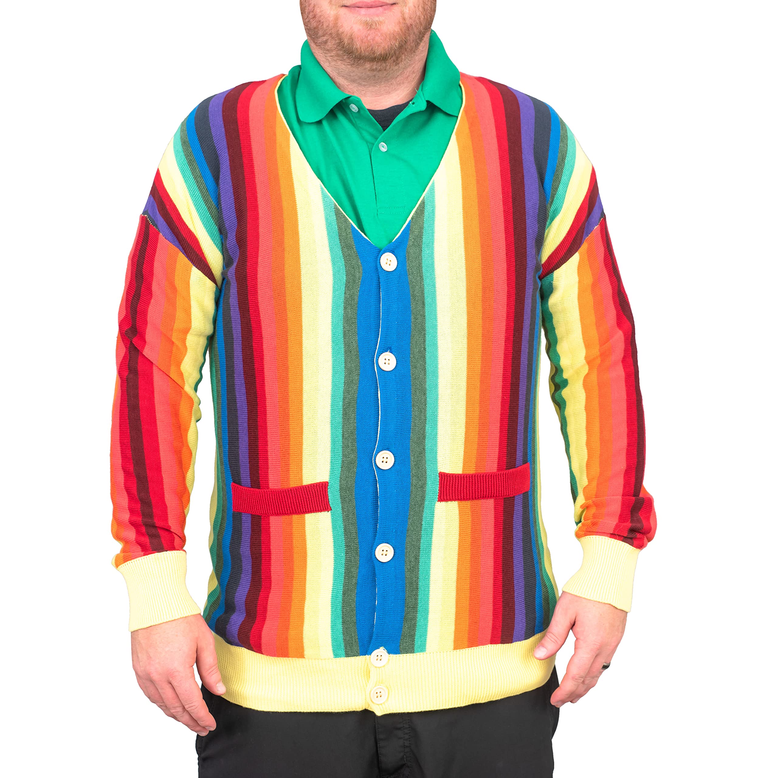 Caddyshack Caddy Rainbow Sweater Halloween Costume Cardigan