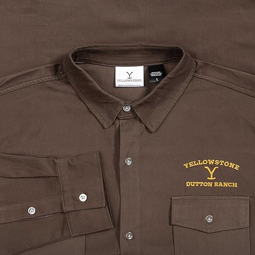 Mad Engine Yellowstone Dutton Ranch Button Up Long Sleeve Work Shirt