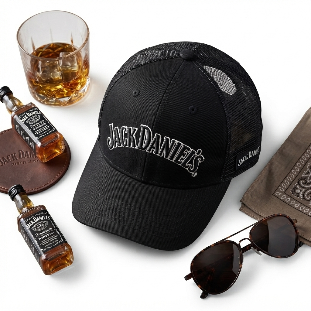 Official Jack Daniel's Black Arch Logo Adult Unisex Trucker Hat