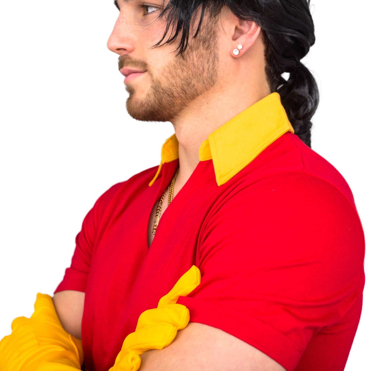 Beast Hunter Men's Halloween Cosplay Costume Shirt Gloves and Wig Set