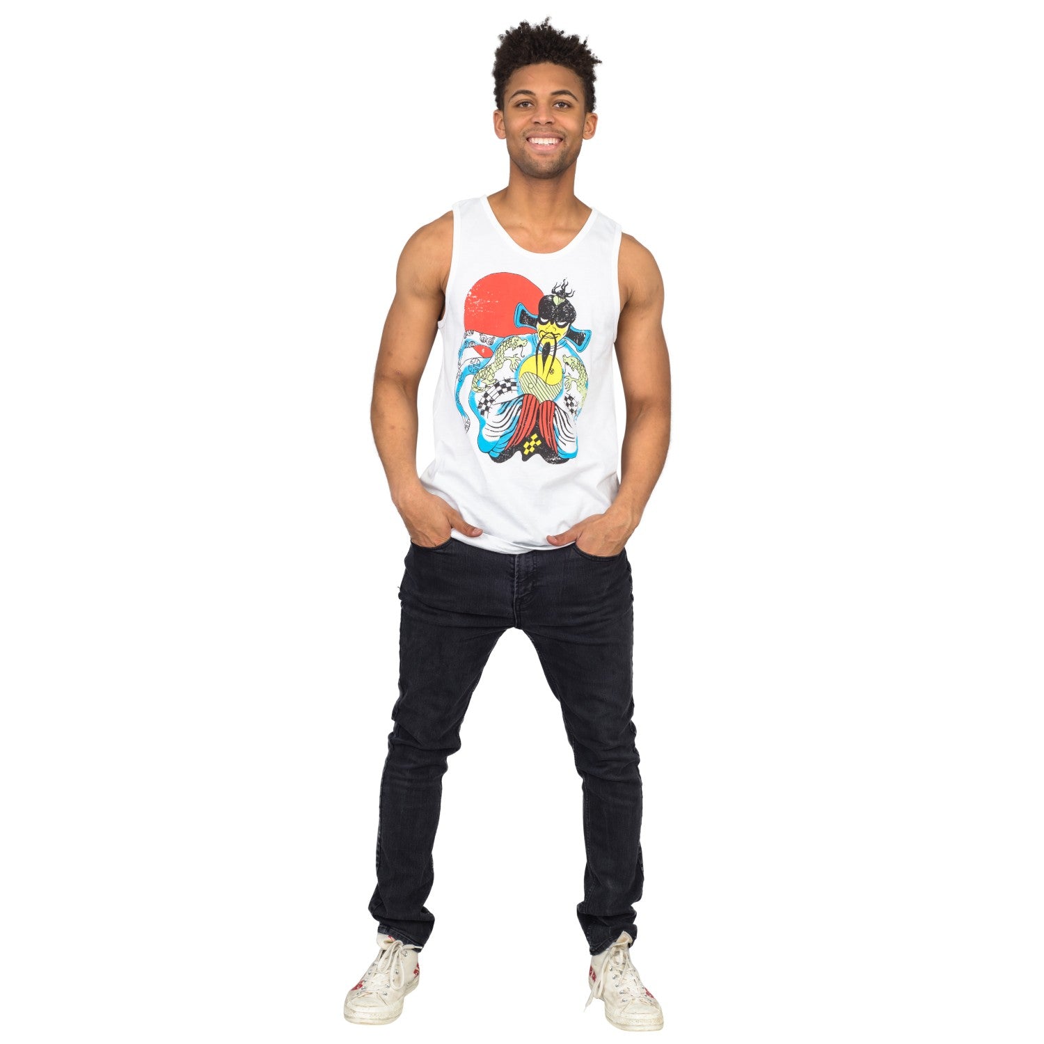 Big Trouble Little China Fu Manchu White Men's Tank Top - Big