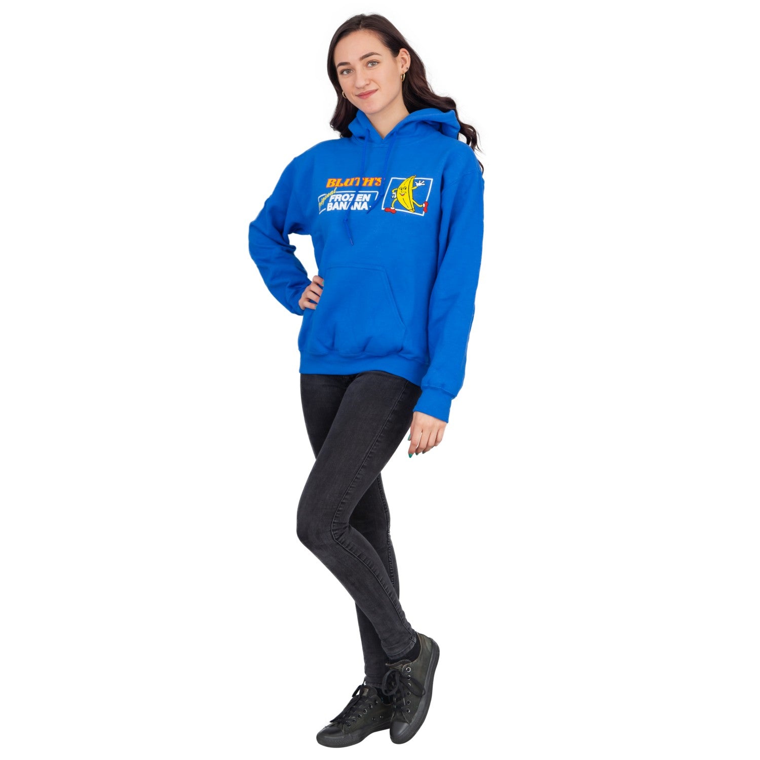 AD Bluth's Frozen Banana Adult Unisex Blue Hooded Sweatshirt