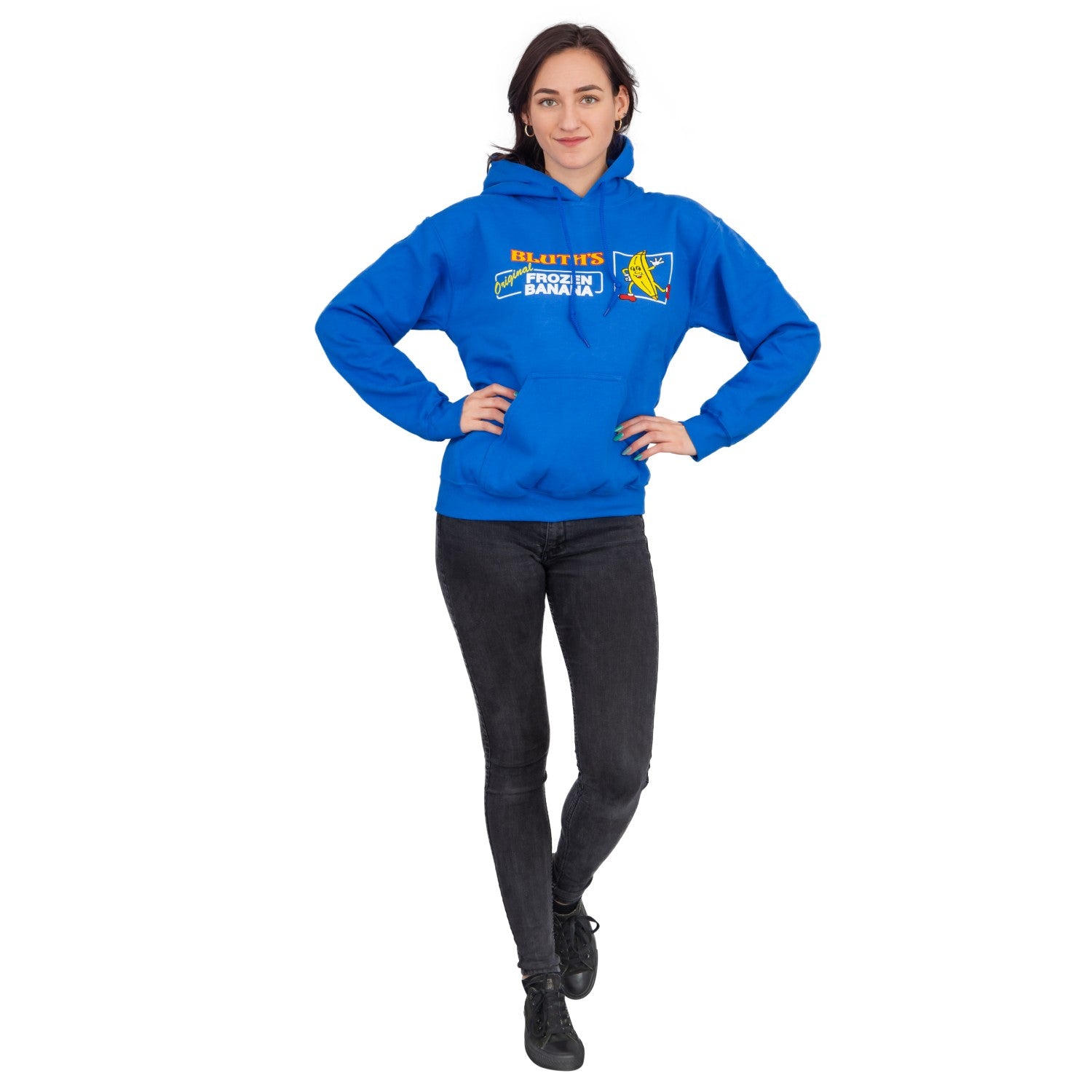 AD Bluth's Frozen Banana Adult Unisex Blue Hooded Sweatshirt
