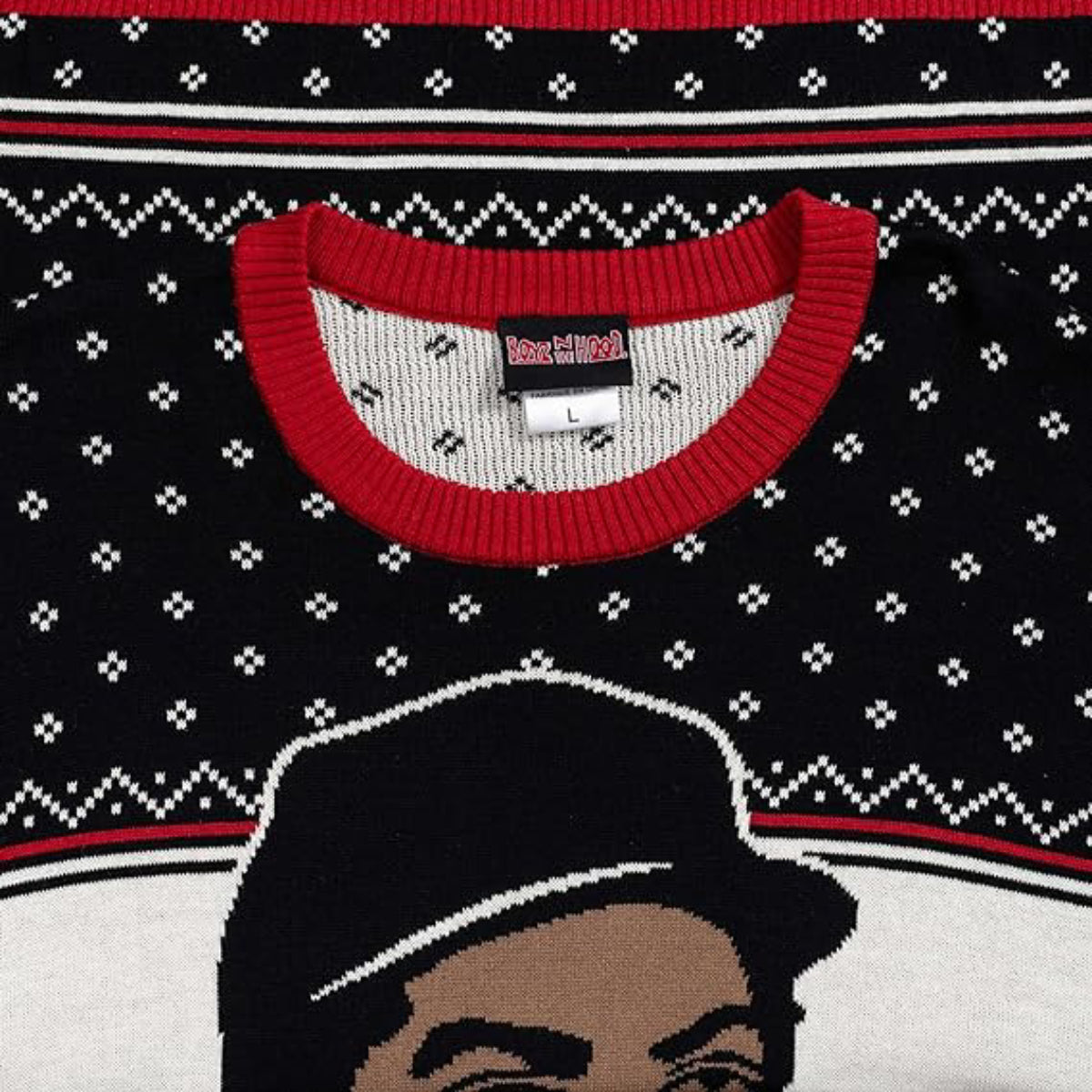 Boyz N The Hood Ugly Christmas Sweaters Doughboy's Gangster Style for the Holidays Collar