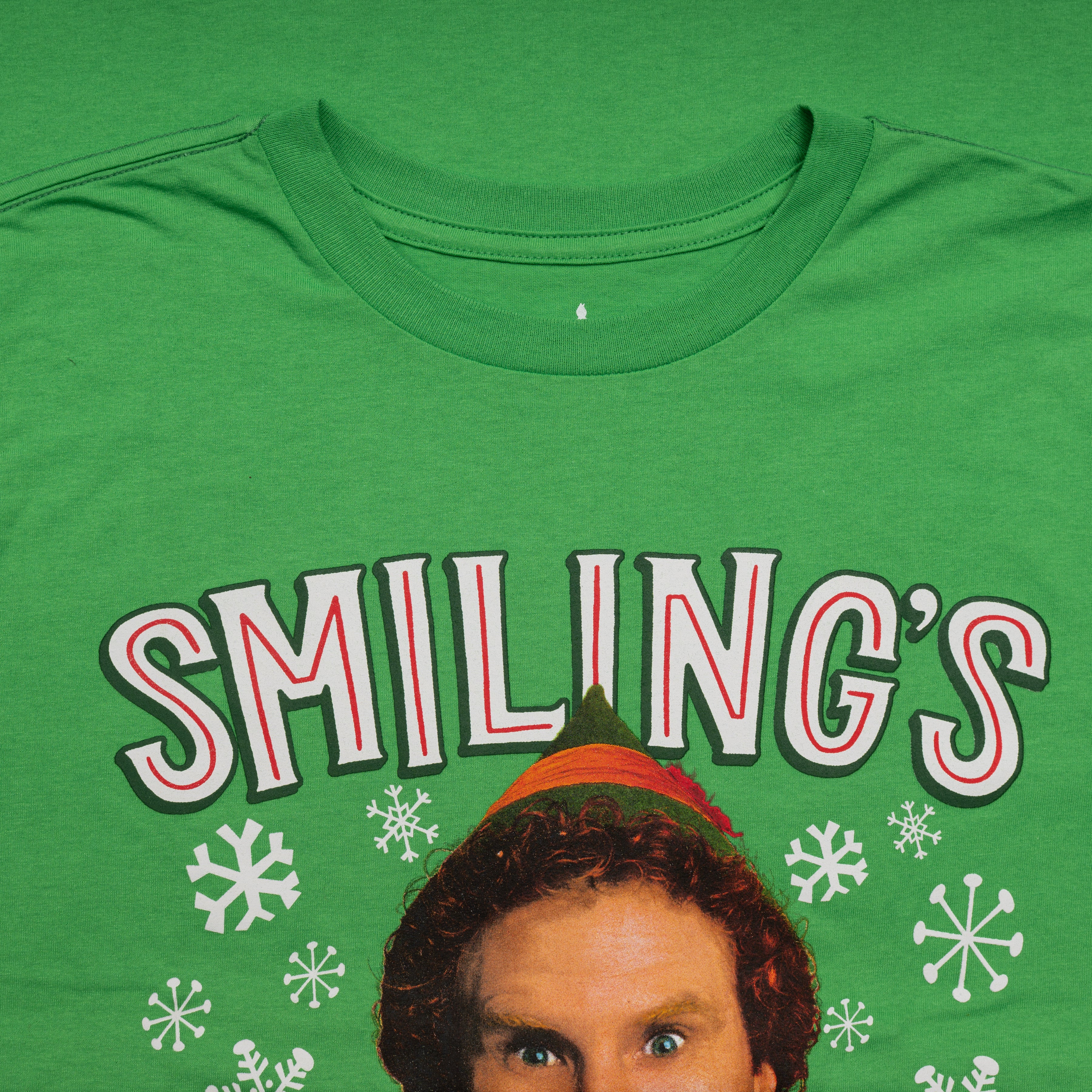 Buddy the Elf Smiling is my Favorite T-shirt Kelly Green