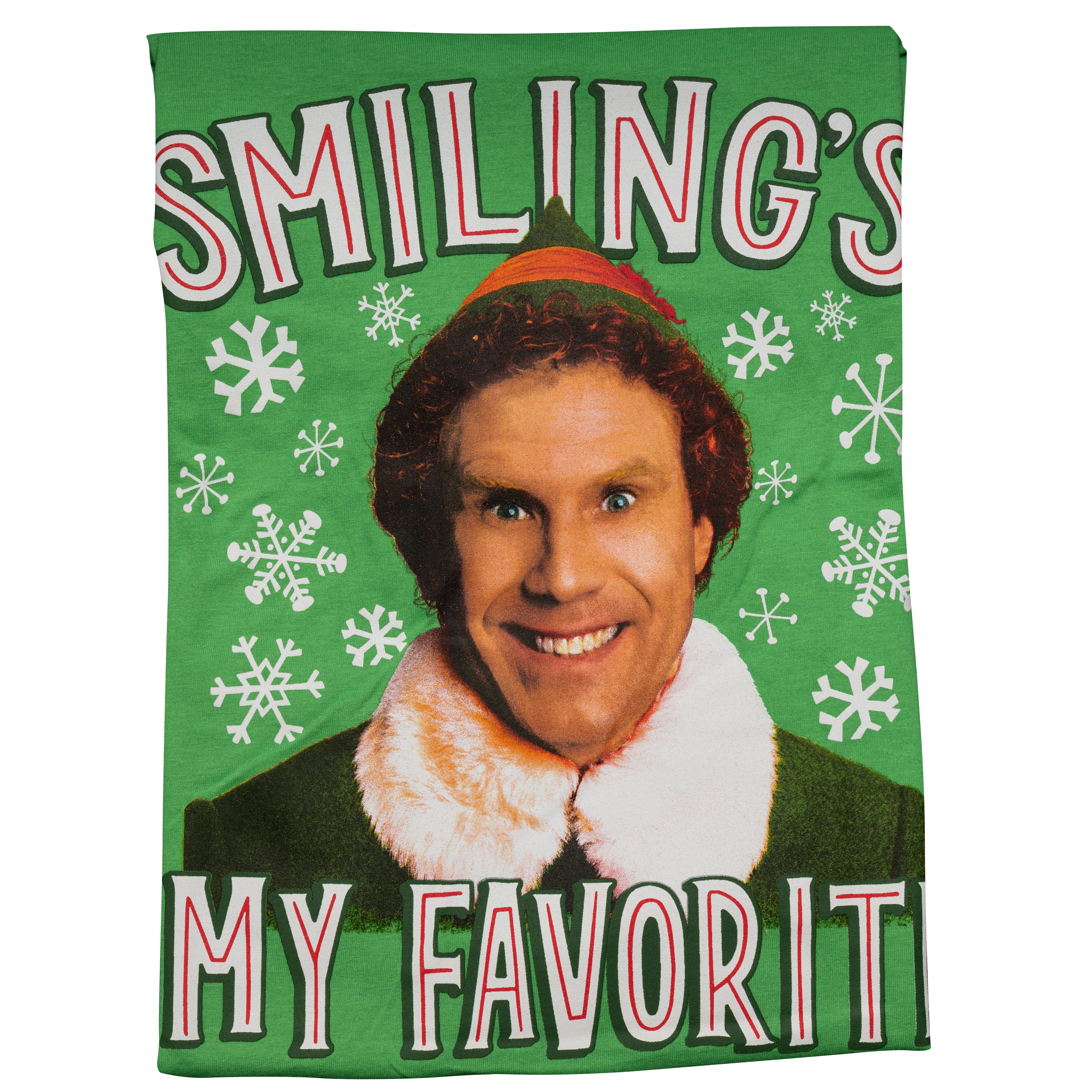 Buddy the Elf Smiling is my Favorite T-shirt Kelly Green