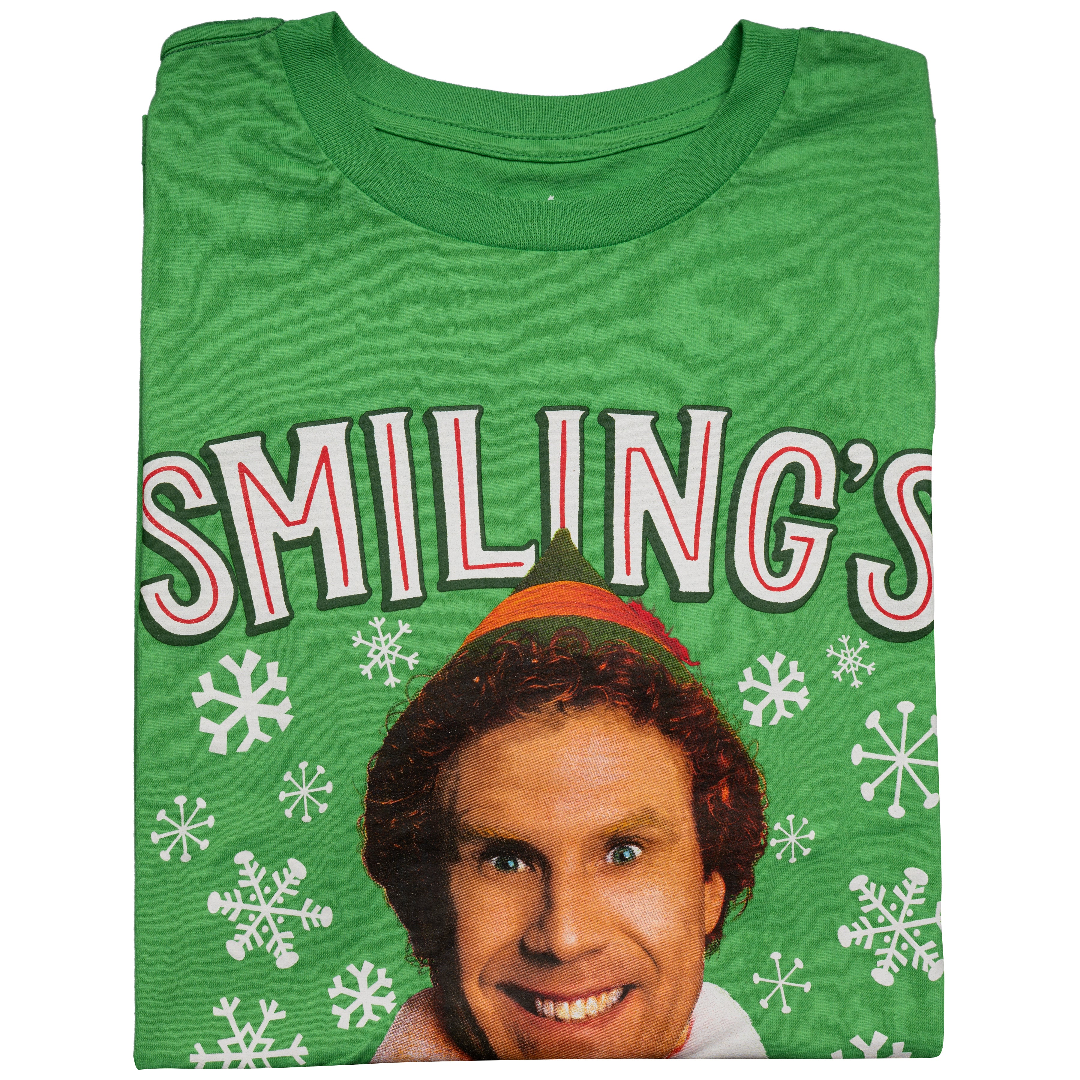 Buddy the Elf Smiling is my Favorite T-shirt Kelly Green