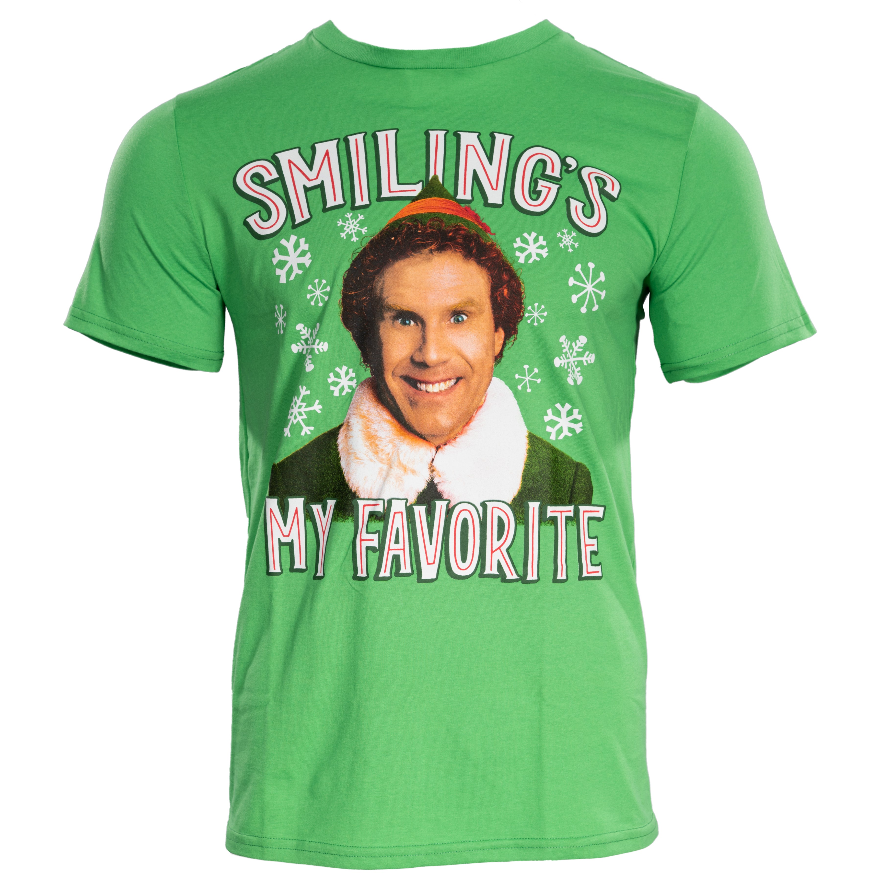 Buddy the Elf Smiling is my Favorite T-shirt Kelly Green