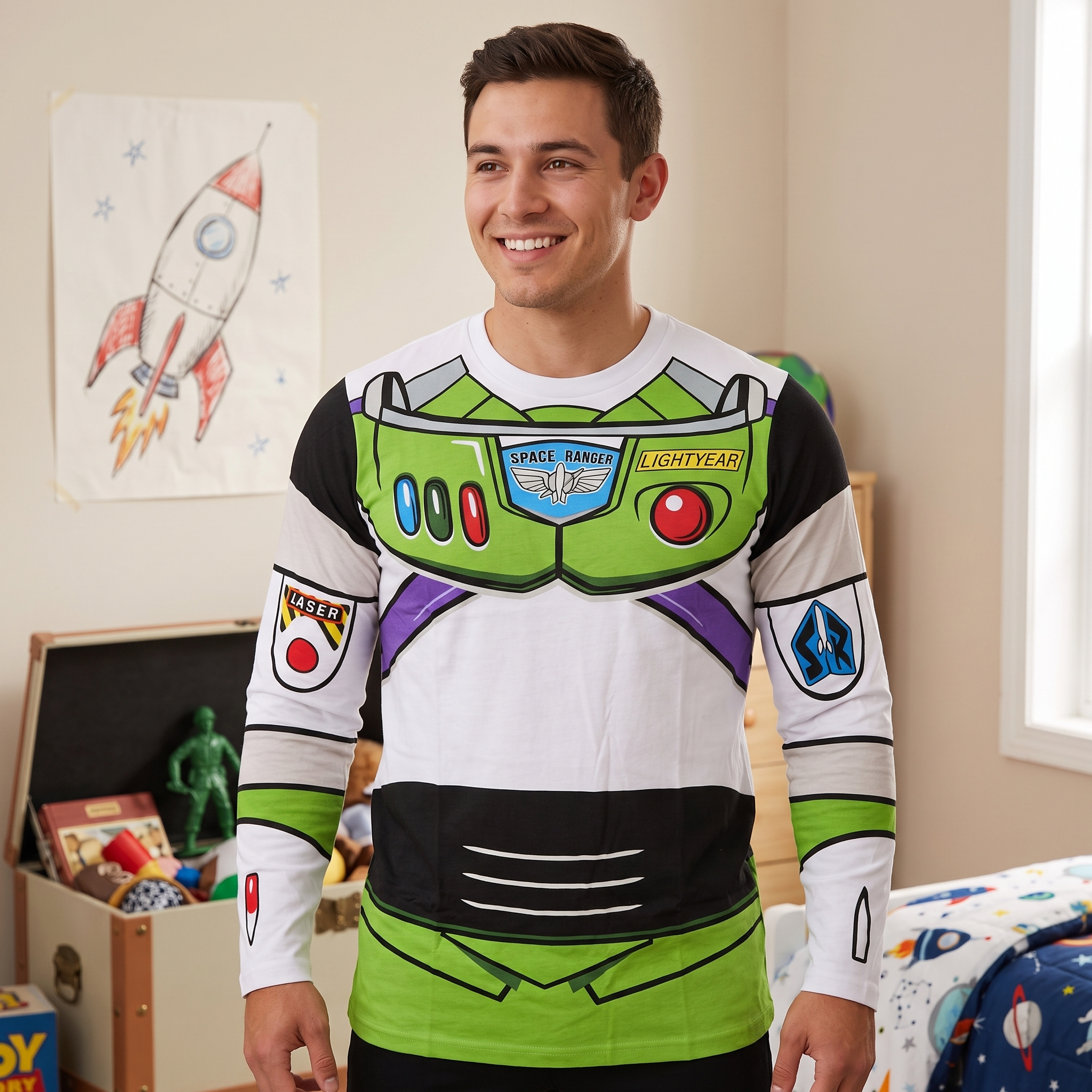 I am Buzz Lightyear Adult Long Sleeve Halloween Cosplay Costume Shirt